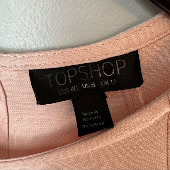 Topshop Keyhole flutter sleeve pink blouse size 8- Wicked look- flowy breezy - Picture 5 of 8